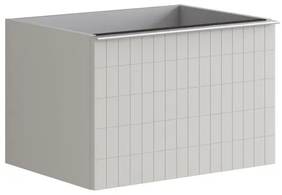 Mobile da bagno sotto lavabo Pixel grid frontale grigio pastello e maniglia alluminio brillante laccato opaco L 60 x H 40 x P 45.5 cm 2 cassetti, lavabo non incluso