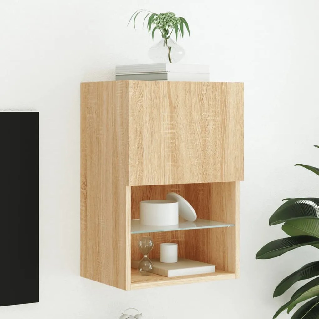 Mobile Tv Con Luci Led Rovere Sonoma 40,5x30x60 Cm /
