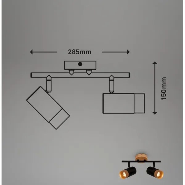 Briloner 2144025 - Faretto SPOT 2xGU10/9W/230V