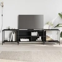 Mobile Porta TV Nero 203x37x50 cm in Legno Multistrato 837607