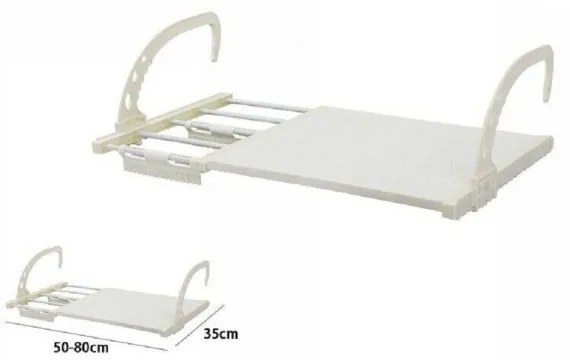 Trade Shop - Stendibiancheria Balcone Stendi Biancheria Panni Regolabile Davanzale 50-80cm 70517