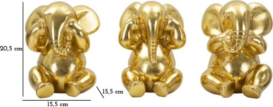 Elefante Non Vedo/Non Sento/ Non Parlo Set 3 Pz Cm Ø 15,5X20,5