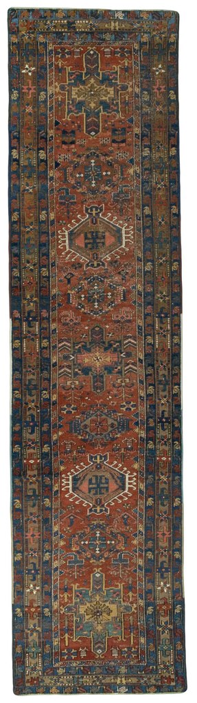 Heriz Tappeto persiano 90 x 360 Rosso (Iran) Annodato A Mano