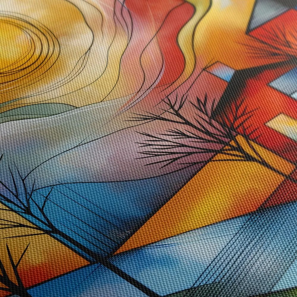 Quadro su tela – Villaggio colorato