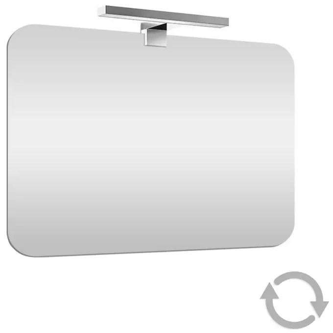 Specchio LED 60x90 cm reversibile con angoli raggiati e luce naturale
