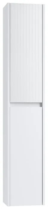Colonna per mobile bagno Niwa 2 ante P 27 x L 30 x H 160 cm laccato opaco bianco con vetro bianco cannettato