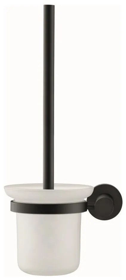 Duravit 99274600 - Scopino WC da parete D-CODE, nero opaco