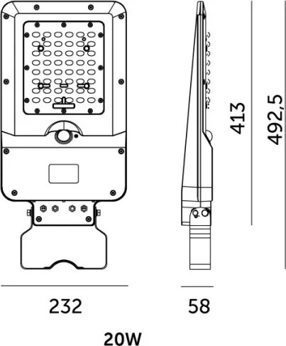 Lampione stradale solare LED con sensore STREET LED/20W/7,4V 3000/4000/6000K IP65 5400 mAh