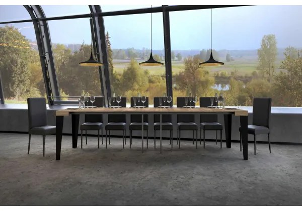 Consolle 90x40 cm Allungabile Fino a 3 metri Flame Quercia Natura da 14 posti