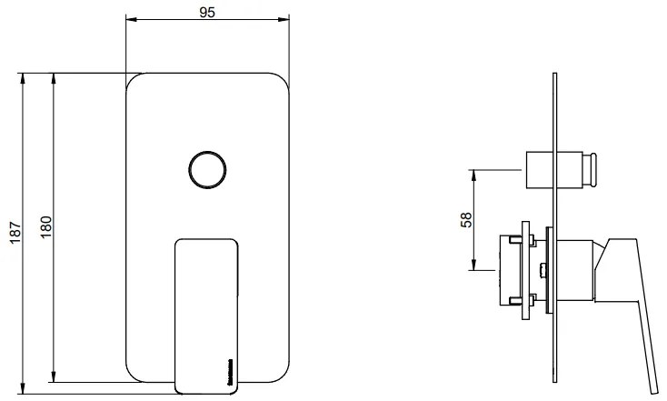 Treemme Pa36 RWIT8BB1CC01 Miscelatore doccia monocomando senza parte incasso cromo