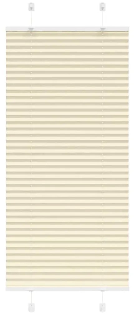 Tenda Plissettata Crema 55x100 Cm Larghezza Tessuto 54,4 Cm /