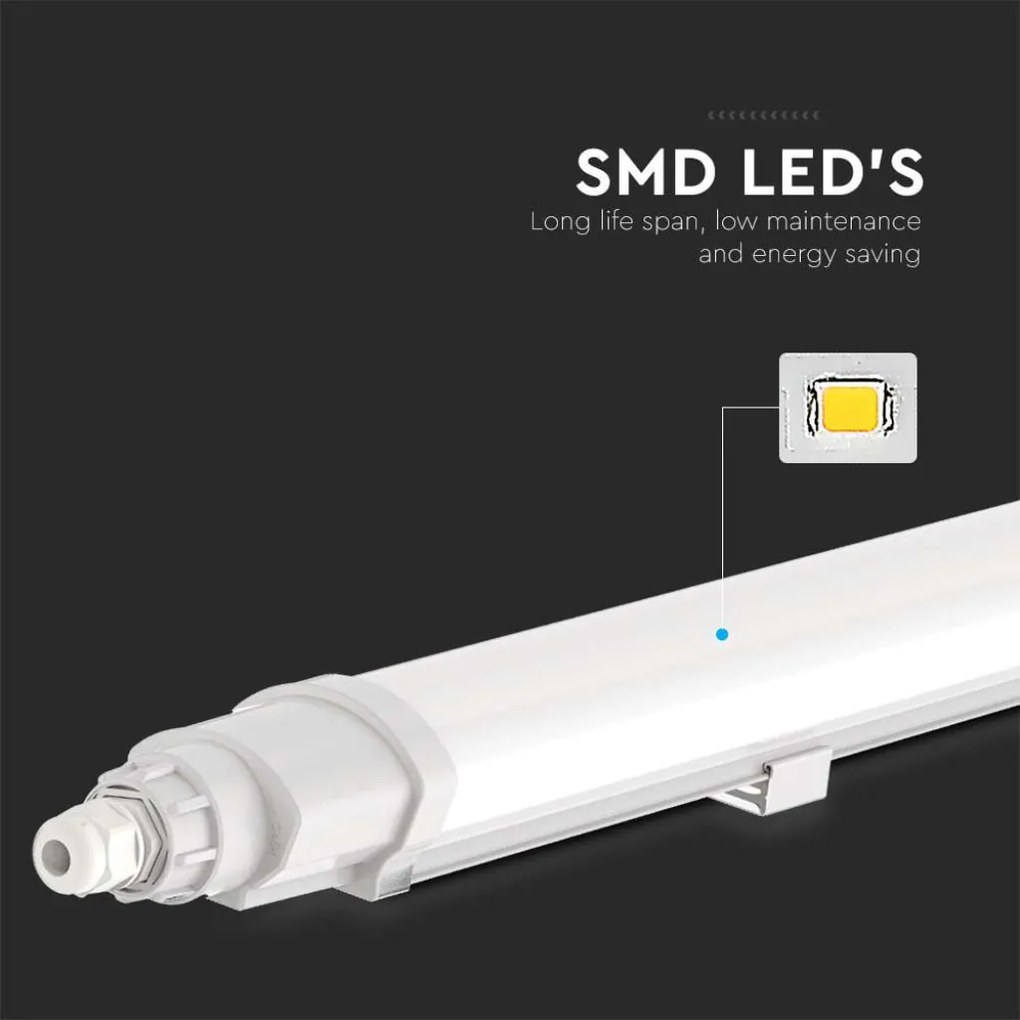 V-Tac Plafoniera LED 36W 120cm IP65 4000K Collegabile Serie L