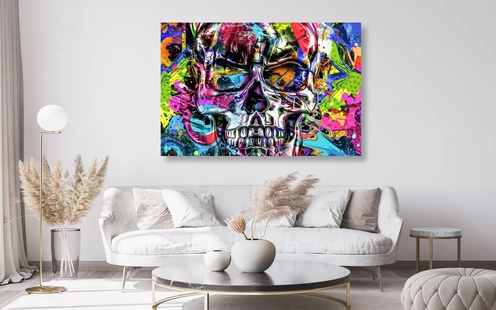 Stampa su tela – Teschio artistico colorato