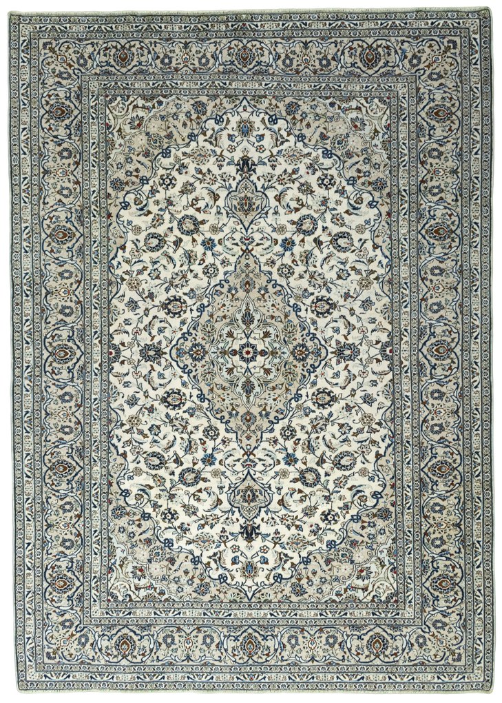 Kashan Tappeto 250 x 350 Beige (Iran) Annodato A Mano