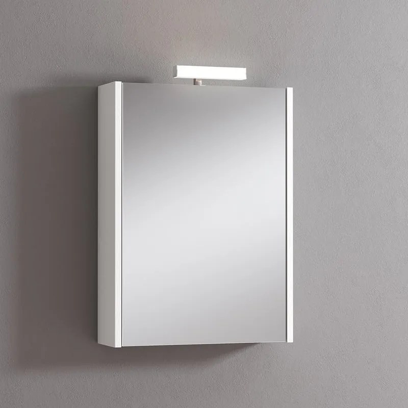 Pensile con luce Akira bianco frassinato L 51.5 x H 70 x P 15.5 cm