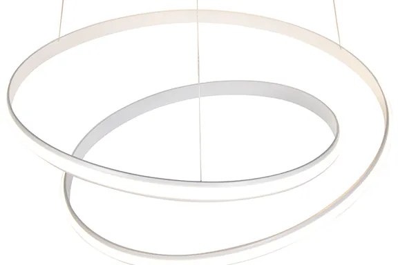 Lampada a sospensione moderna bianca 74 cm con LED dimmerabile - Rowan