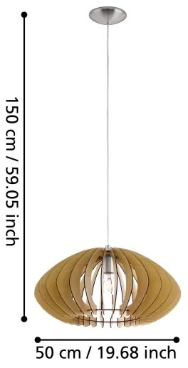 Eglo 95257 - Lampadario COSSANO 2 1xE27/60W/230V