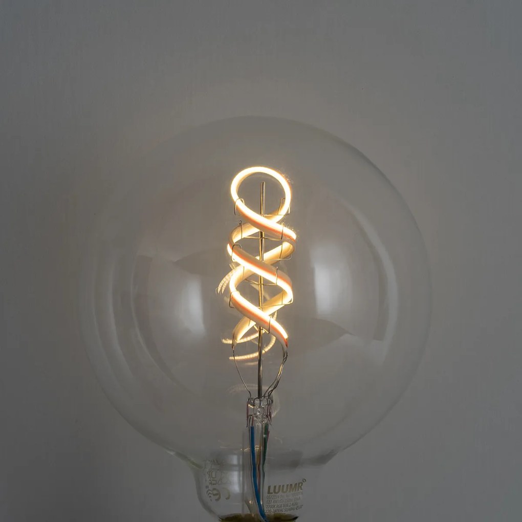 Set di 5 Lampadine LED intelligenti E27 dimmerabili G125 RGBW luminose 4W 250lm 2700K