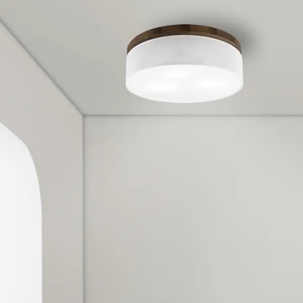 Brilagi - Lampada LED da soffitto BELLADONNA 3xE27/15W/230V Ø50 cm bianco/noce