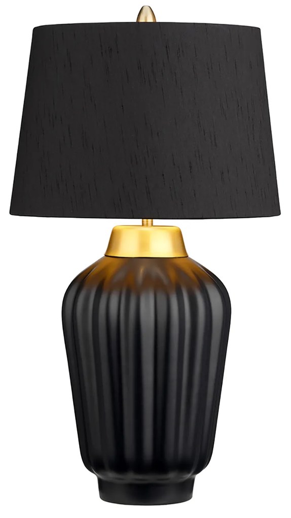 Lampada Da Scrivania Contemporanea Bexley Porcellana Nero Ottone 1 Luce E27