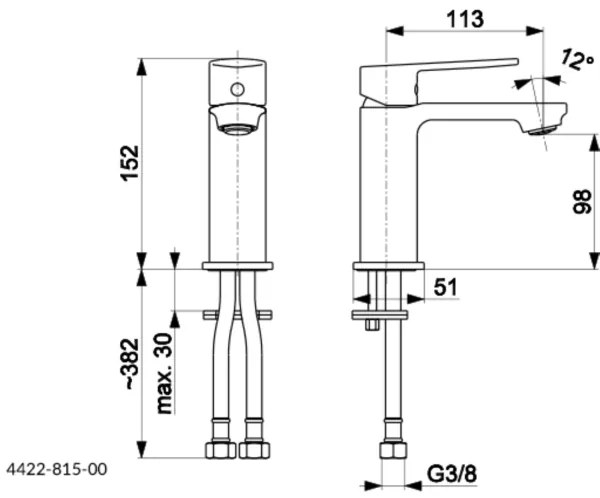 KFA Armatura 4422-815-00 - Rubinetto del lavandino + scarico AGAT 15,2 cm cromo lucido
