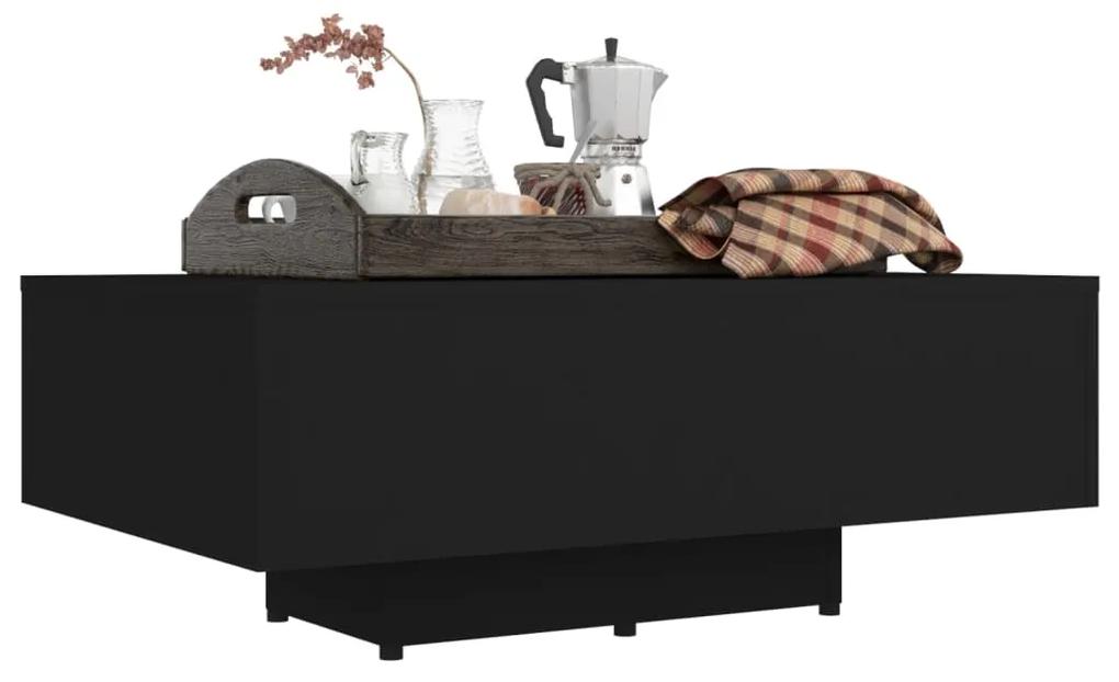 Tavolino da caffè nero 85x55x31 cm in truciolato