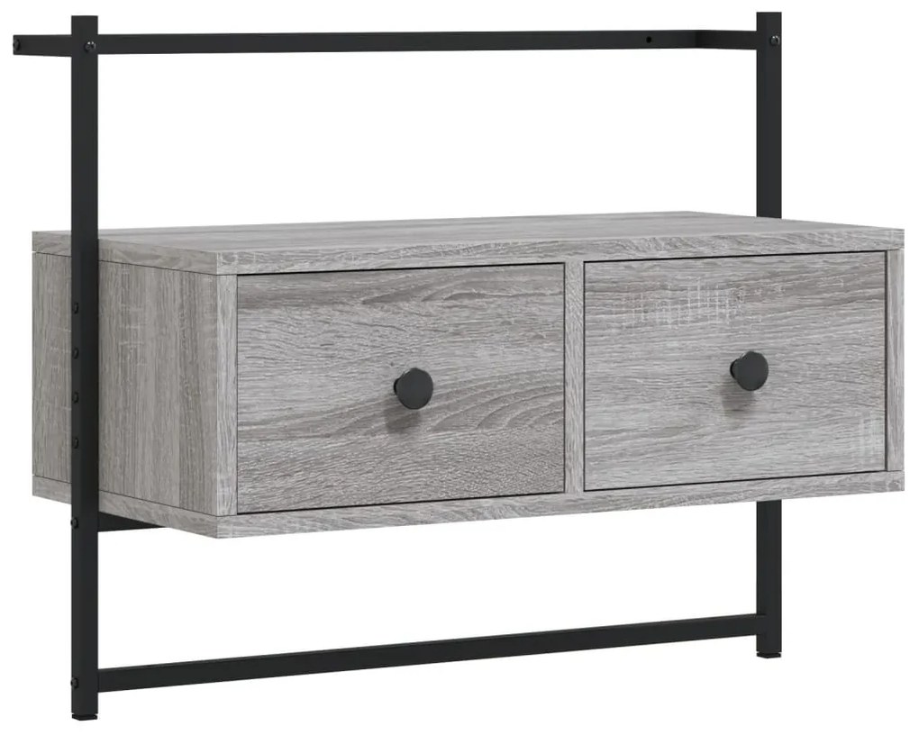 Mobile tv a muro grigio sonoma 60,5x30x51 cm legno multistrato