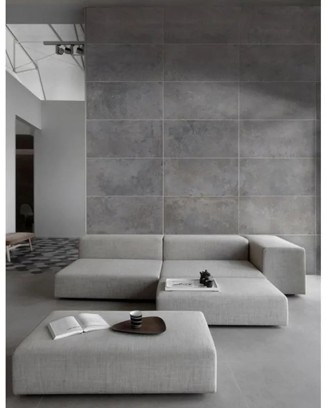 Piastrella da pavimento e rivestimento interno 50 x 100 cm Sp. 3.5 mm rettificato Tempo in gres porcellanato antracite opaco traffico intenso (pei 4/5) R10