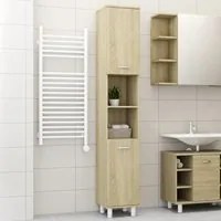 Armadio da Bagno Rovere Sonoma 30x30x179 cm in Truciolato 802627