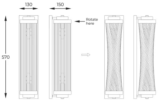Zuma Line W0528-02M-F7AC - Applique SERGIO 2xE14/60W/230V oro