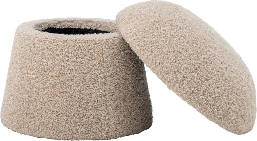 Sgabello beige in tessuto bouclé Bocca - Bloomingville