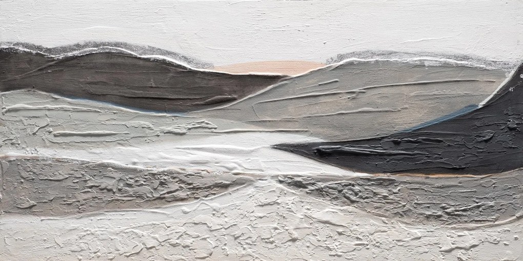 Dipinto su tela Astratt 15, grigio 120 x 60 cm