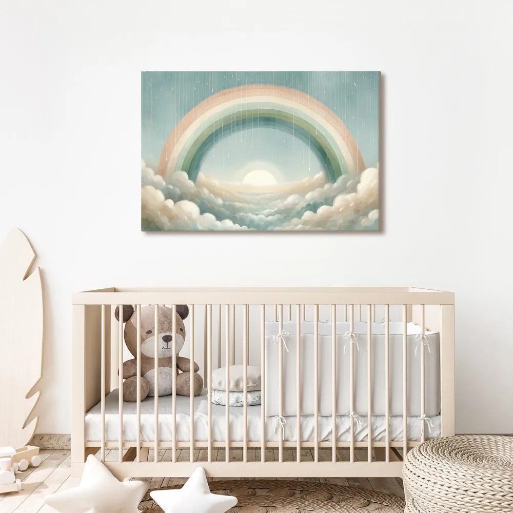 Quadro su tela – Arcobaleno sopra un mare di nuvole