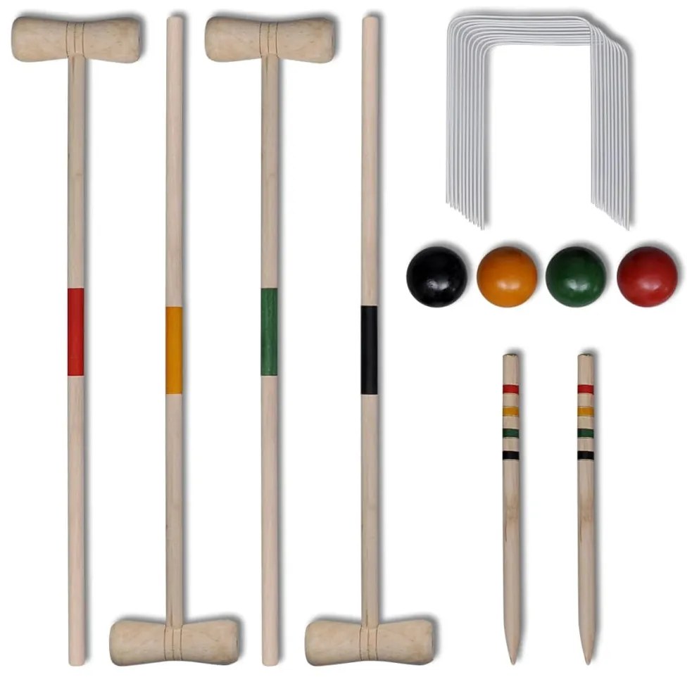Set Gioco Croquet Di Legno Per 4 Giocatori /