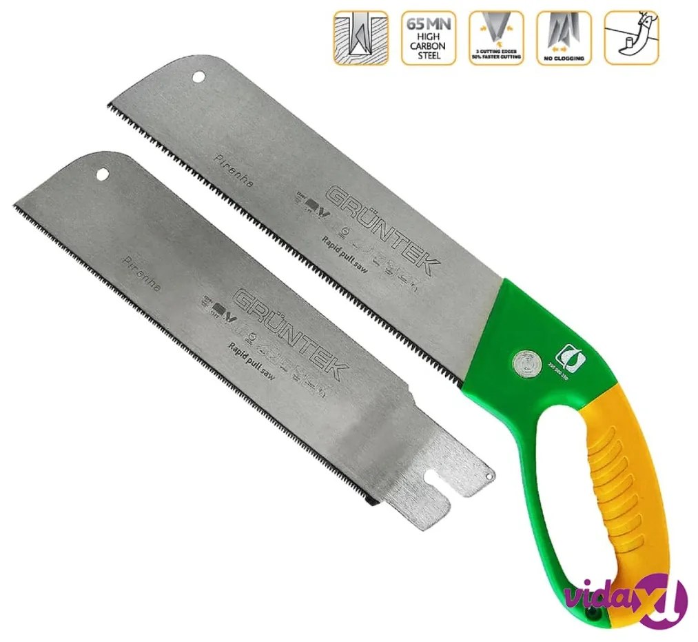 GRÜNTEK Sega da Giardino PIRANHA con 2 Lame 520 mm