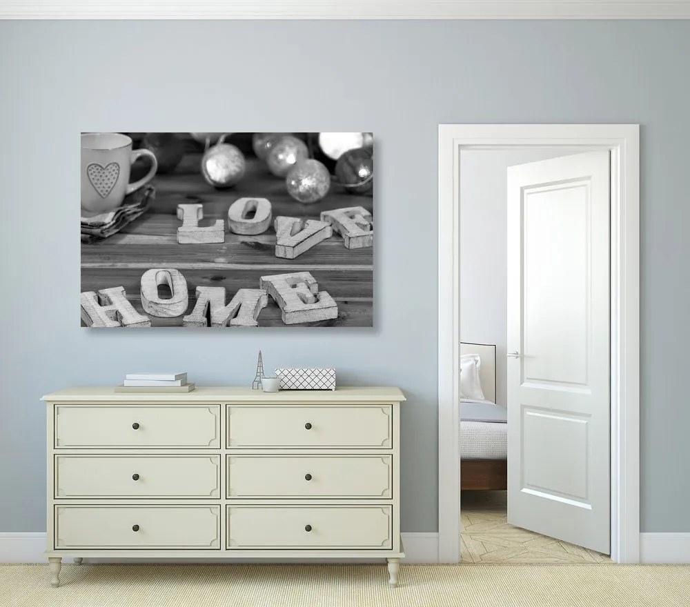 Quadro su tela – Casa armoniosa in bianco e nero