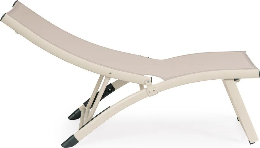 Sdraio da giardino beige in metallo regolabile/pieghevole Taylor – Bizzotto