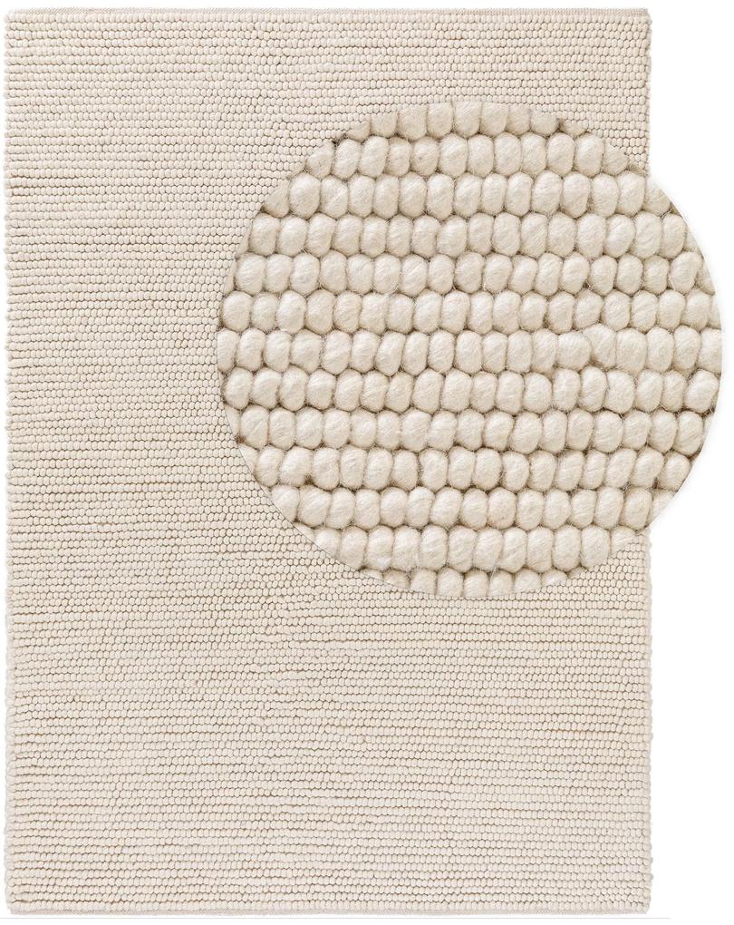benuta Pure Tappeto di lana Beads Crema 120x170 cm - Tappeto fibra naturale