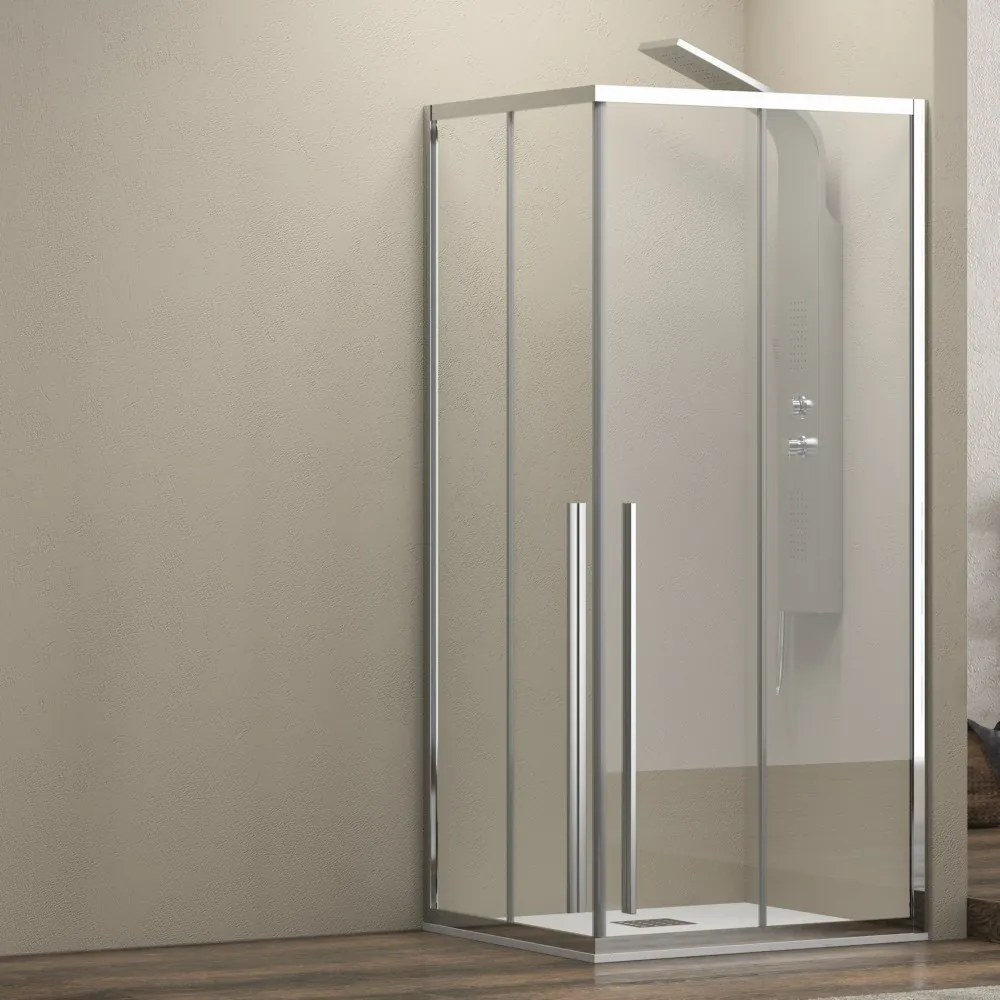 Box doccia 80x80 angolare doppio scorrevole vetro 8mm altezza 200h | KEL1000 - KAMALU