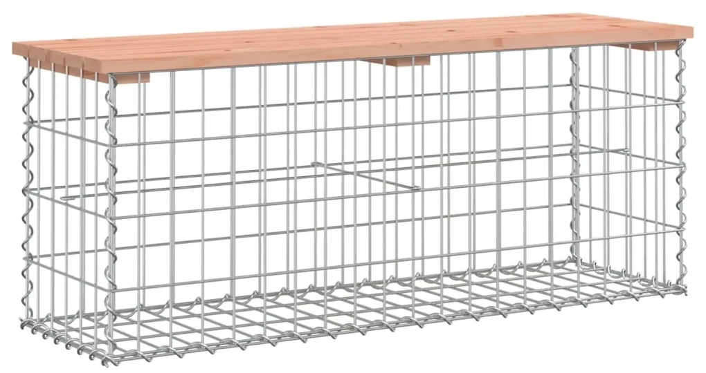 Panca giardino design gabbione 103x31,5x42 cm massello douglas