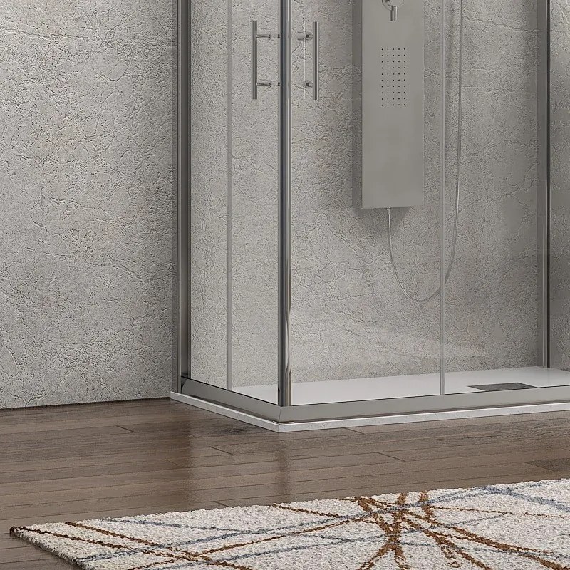 Kamalu - Box doccia tre lati 70x90x70 doppio scorrevole anticalcare altezza 190 KF1000