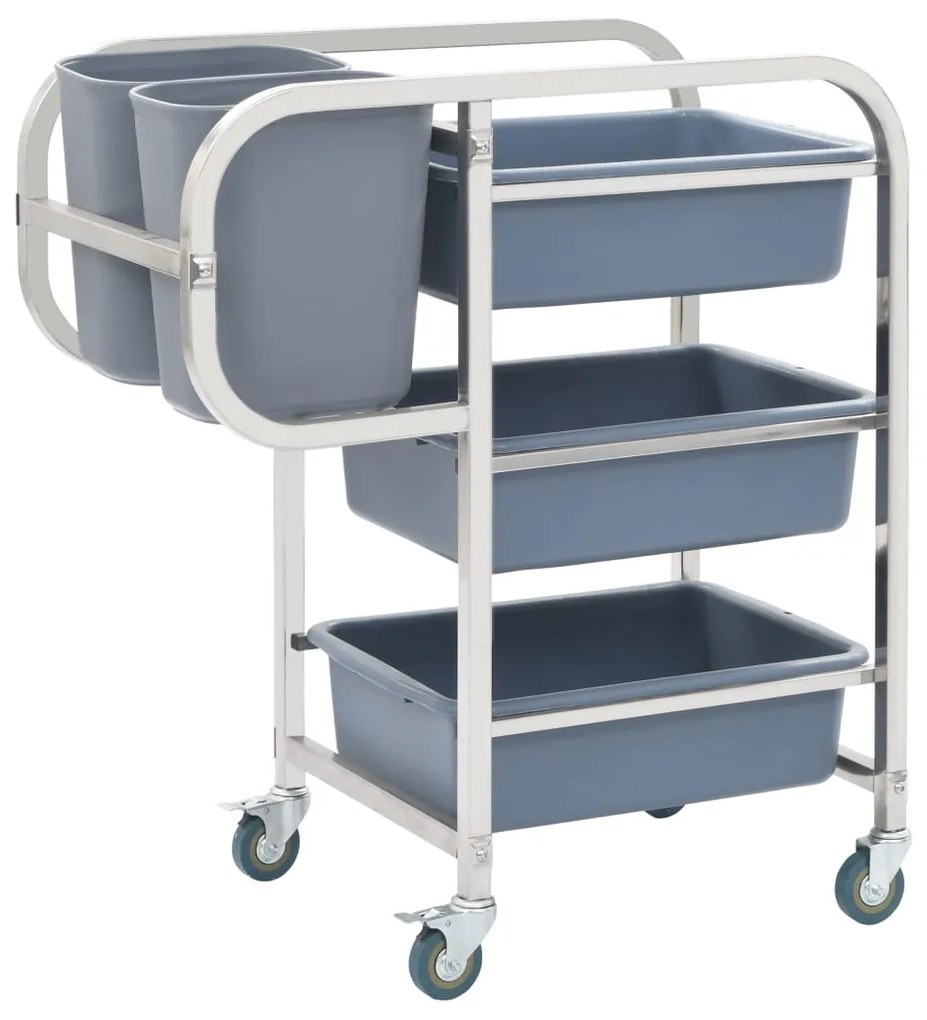 Carrello Da Cucina Con Contenitori İn Plastica 82x43,5x93 Cm /