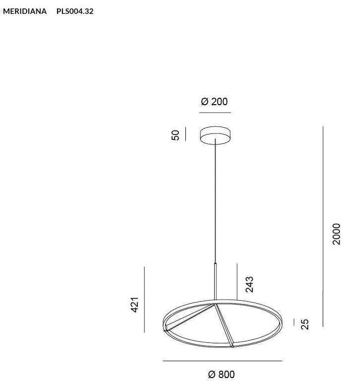 MERIDIANA sospensione 51W bronzo dimmerabile