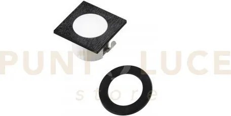 Incasso led dama nero 3w 300lm 4000k ghiera quadrata e tonda 4,4x4,...