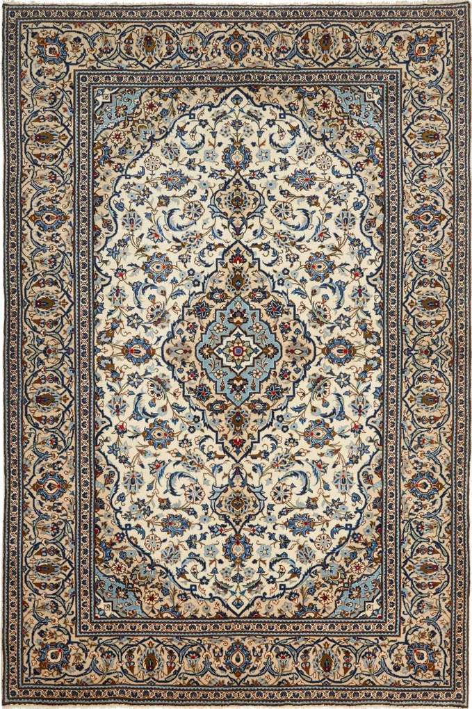 Kashan Tappeto persiano 200x300 Beige (Iran) Annodato A Mano