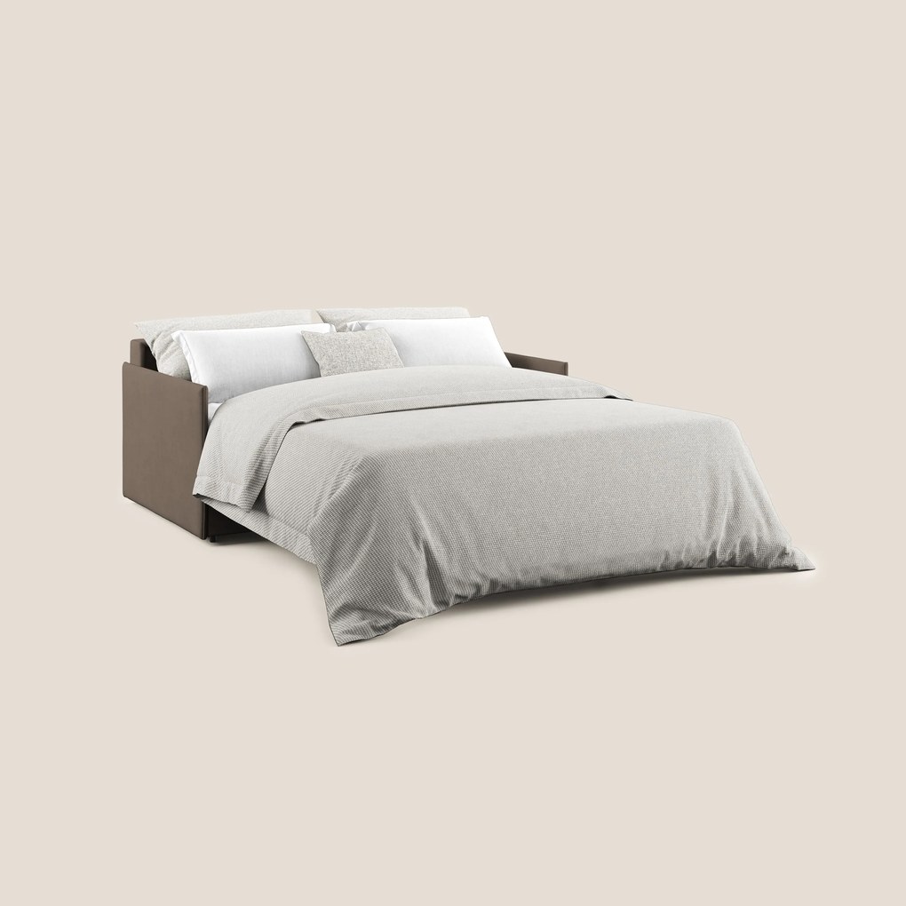 Evans Divano letto in morbido tessuto impermeabile T02 marrone
