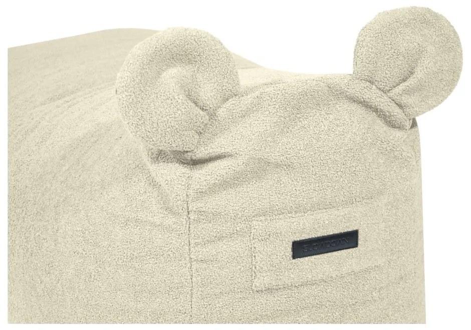 Pouf a sacco per bambini color crema con rivestimento in bouclé Snug 130 Bear – SLOWDOWN