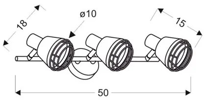 Faretto NERIA 3xE14/40W/230V nero/rame