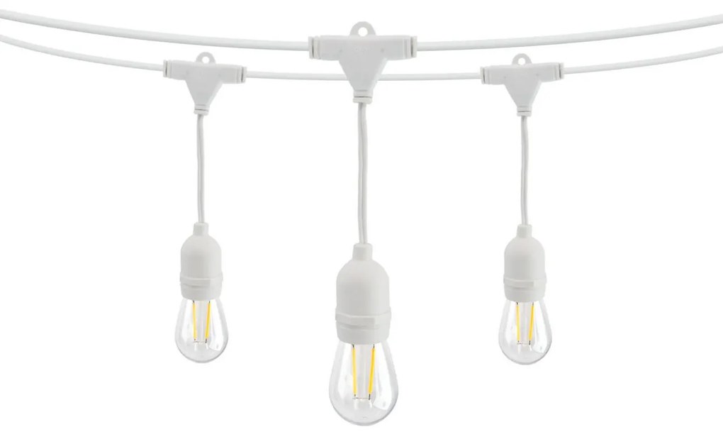 Catenaria da 5m con 5 Portalampada E27 Bianco