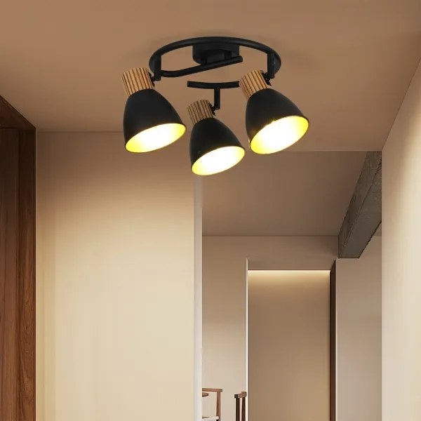 Brilagi - Faretto ODENSE 3xE14/10W/230V legno di caucciù/nero